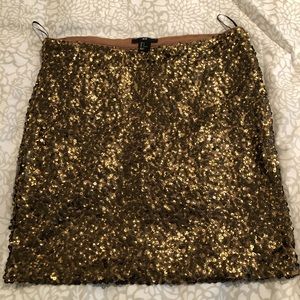 H&M gold sequin mini skirt size small